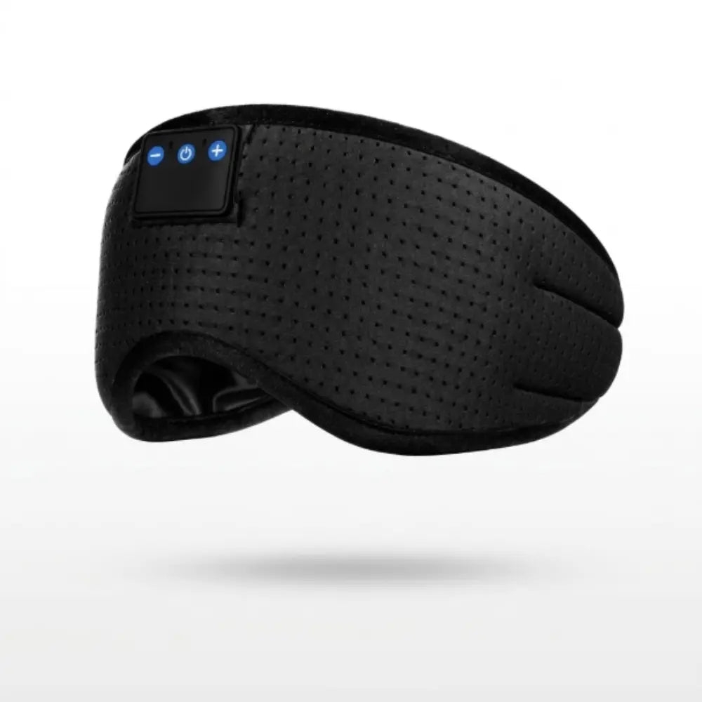 SENKOKU Aeroflow breathable perforated Bluetooth sleep mask in black with built-in controls