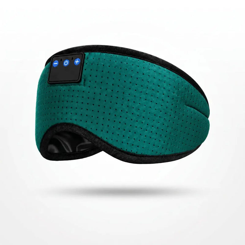 SENKOKU Aeroflow breathable perforated Bluetooth sleep mask in green with built-in controls