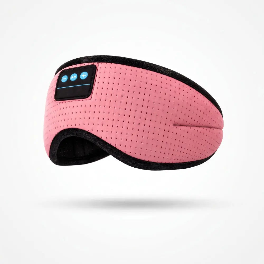 SENKOKU Aeroflow breathable perforated Bluetooth sleep mask in pink with built-in controls