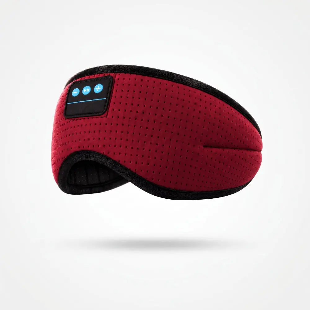 SENKOKU Aeroflow breathable perforated Bluetooth sleep mask in red with built-in controls