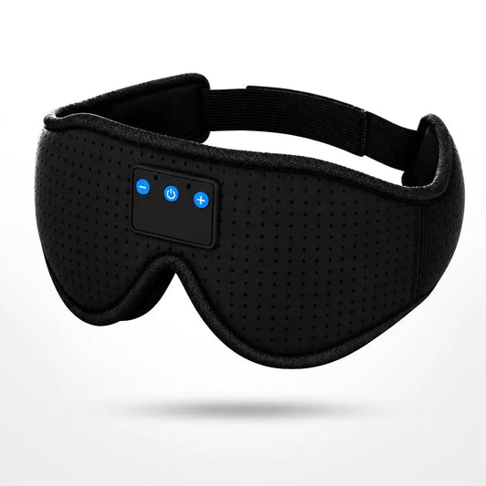 SENKOKU Aeroflow breathable perforated Bluetooth sleep mask in black with built-in controls
